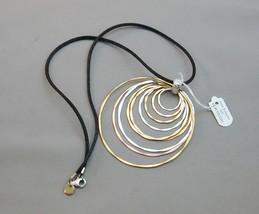 Robert Lee Morris Hammered Concentric Circle Enhancer Necklace NWT - £56.29 GBP
