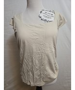 OGL Move Women Beige Sz XL Top Squareneck Brami Short Cap Sleeve Shirt  - $367.64 MXN