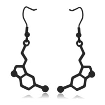 Serotonin Molecule Stainless Steel Dangle Earrings - £14.42 GBP