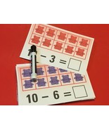 Bear Counter Subtraction Tens frame  - 20 Laminated  Dry Erase Mats - £35.01 GBP