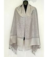 Silver High Quality Pashmina Wool Soft Large Scarf Shawl paisley - £15.04 GBP