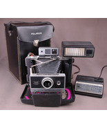 Vtg Polaroid 360 Land Camera-Electronic Flash-Fast Charger 363-Faux Leat... - £95.60 GBP