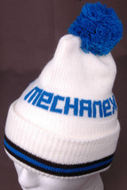 Mechanex Hat-Knit-White Blue Pom Pom-Toque-Benie-After Market Auto Parts-Garage - £25.42 GBP