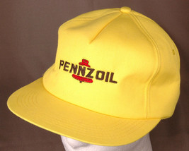 Pennzoil Hat-Adjustable-Trucker-Hipster-Vintage-Yellow-Foam Lined-Automo... - $31.57