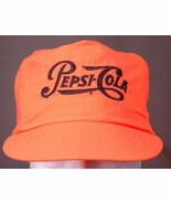 Vintage Pepsi Cola Hat-Neon Orange-Embroidered Logo-Trucker Hipster Funk... - $55.43 CAD