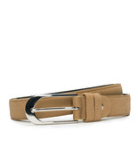Fashion &amp; elegant plain belt on vegan suede-like with oval sleek silver ... - £48.35 GBP
