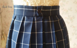 NAVY Blue PLAID Skirt Outfit Women Girl Pleated Short Plaid Skirt US0-US16 image 5