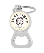 Just Right Bottle Opener Keychain - Metal Beer Bar Tool Key Ring - $10.77