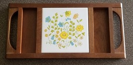 Vintage ~ Retro ~ Rectangular ~ Wooden &amp; Ceramic Trivet ~ Cheese &amp; Crack... - $50.00