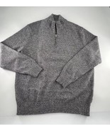 Calvin Klein Sweater Mens Extra Large Dark Gray Black Pullover ¼ Zip Lon... - £11.78 GBP