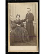 Vintage CDV Young Victorian Couple in Mourning Heney Photographer Chatha... - £11.67 GBP