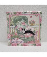 Cat On Chair Floral Garden 6 Drink Coasters In Box - Legacy Publishing G... - $24.23 CAD