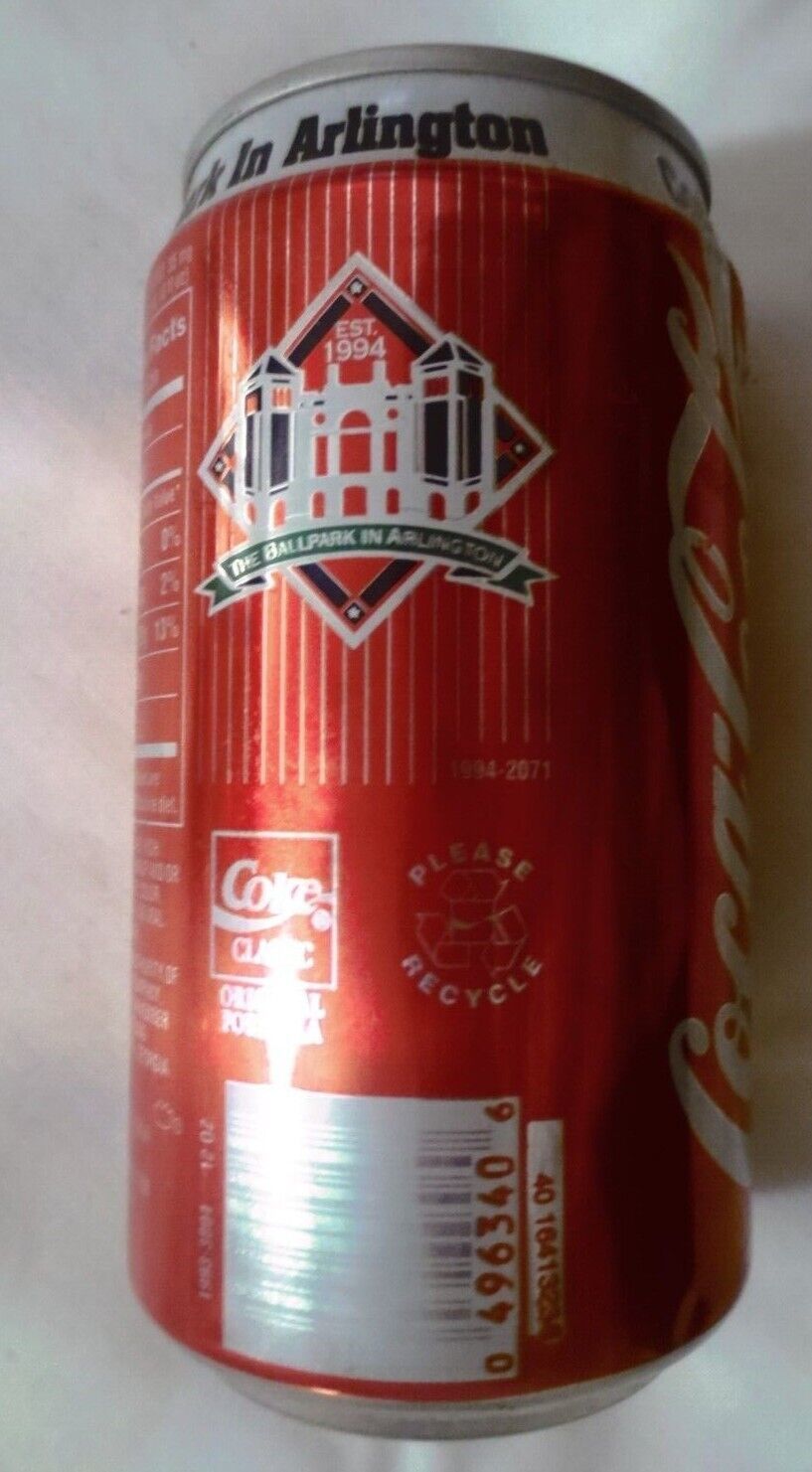 Primary image for Coca Cola Commemorates Opening the Ballpark in Arlington '94 Can unopened empty