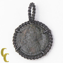 Ancient Roman Coin In Silver Antiqued Bezel Pendant 2.0 Grams - £341.97 GBP