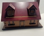 Wooden House Jewelry Box Trinket Box and Bank Cabin with Chimney Coin Slot - $29.65