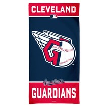 MLB Cleveland Guardians Logo Center Vertical Beach Towel 30&quot;x60&quot; WinCraft - £19.68 GBP