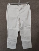 Ann Taylor Signature Straight Cropped Pants Womens 2 Petite White Stretch NEW - £23.25 GBP