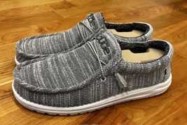 Hey Dude NIB men’s Size 8 Gray Wally Stretch Grant Slip On Casual Loafers Sf - £38.33 GBP