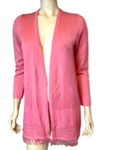 Talbots Petites Pink Open Long Sleeve Mid Thigh Length Cardigan PM, NWT - £46.11 GBP