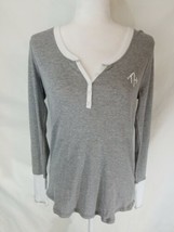 Tommy Hilfiger Gray  Sleepshirt long Sleeve Top Scoop Neck Womens Size Large - £13.25 GBP