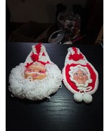 *Read Vintage Crocheted Mr. and Mrs. Santa Claus Plastic Faces Christmas... - $20.95