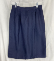 Sassco CP Women&#39;s Navy Blue Skirt Lined Below Knee Career Business Size 6P - £9.84 GBP
