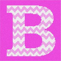 Pepita Needlepoint kit: Letter B Pink Chevron, 7&quot; x 7&quot; - £40.59 GBP+