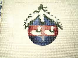 Christmas Geese Needlepoint Canvas Ornament 4&quot; Snow Covered Boughs CT-251 - £26.37 GBP