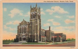 Texas TX Wichita Falls First Methodist Church Postcard Linen Unposted H10 - £4.43 GBP