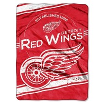 DETROIT RED WINGS PLUSH ULTRA SOFT BLANKET THROW HOCKEY TEAM 60" x 80" SIZE
