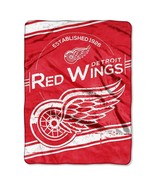 DETROIT RED WINGS PLUSH ULTRA SOFT BLANKET THROW HOCKEY TEAM 60&quot; x 80&quot; SIZE - £39.30 GBP