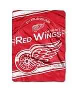 DETROIT RED WINGS PLUSH ULTRA SOFT BLANKET THROW HOCKEY TEAM 60&quot; x 80&quot; SIZE - £37.53 GBP