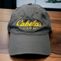 Cabelas Club Hat Gray Strapback Gold Logo Embroidered One Size Adjustable - $9.98