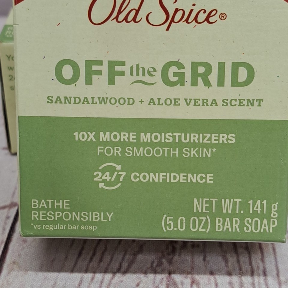 2 Old Spice Off The Grid Sandalwood & Aloe Vera Bar Soap 5oz Each  Discontinued Item image 4