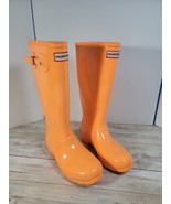 Hunter Youth Kids 4/5 Original Gloss Bright Orange Rubber Wellies Rain B... - $894.66 MXN