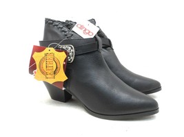 Dingo Women&#39;s 5&quot; Strap Motorcycle Leather Boots DI2230 Black Size 9.5M - £44.55 GBP