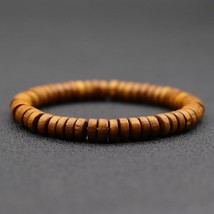 Wooden Bracelet Men Vintage Wenge Wood Beads Braclet Homme Gift For Boyfriend Hu - £14.22 GBP