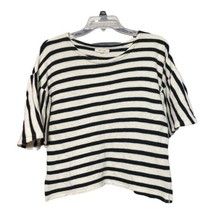 Madewell Womens White Black Stripe 3/4 Sleeve Knit Sweater Top Size XXS - £11.34 GBP