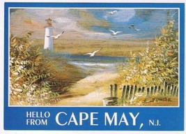 Postcard Hello From Cape May New Jersey Irena Ungar Painting - £2.36 GBP