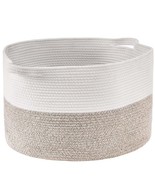 Cotton Rope Storage Basket 87L Woven Blanket Basket 22 x 22 x 14 in - $29.61