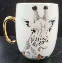 Pier 1 Book Club Giraffe Mug Clothed Animal Gold Handled Coffee Cup Fine... - $29.67