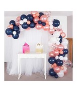 SHIMMER &amp; CONFETTI 16ft Premium White, Navy and Rose Gold Balloon Garland - £18.86 GBP