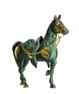Greek Statue Horse with a saddle from brass  19cm  x  18cm - £146.74 GBP