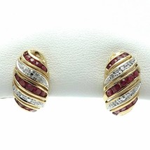 2.20CT Round Cut Ruby 14K Yellow Gold Finish Women&#39;s Stud Earrings For Gift - £71.72 GBP