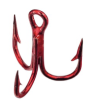 Eagle Claw Lazer Sharp 3X Treble Hook, Red, Size 4, Pack of 20 - £8.56 GBP