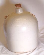 Antique Primitive Stoneware Crock Art Pottery Jug Jar - $89.09