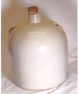 Antique Primitive Stoneware Crock Art Pottery Jug Jar - $89.09