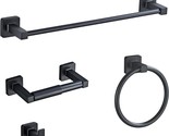 This Set Of Four Matte Black Bathroom Hardware Pieces Includes A Wall-Mo... - $37.93
