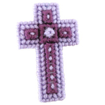Nine star Purple Double Sided Cross Ornament - $20.00
