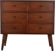 Walnut Mid Century 6-Drawer Accent Chest From Decor Therapy. - £226.16 GBP